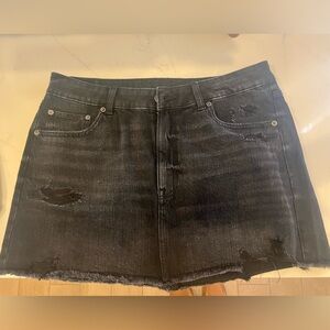 American Eagle black denim skirt